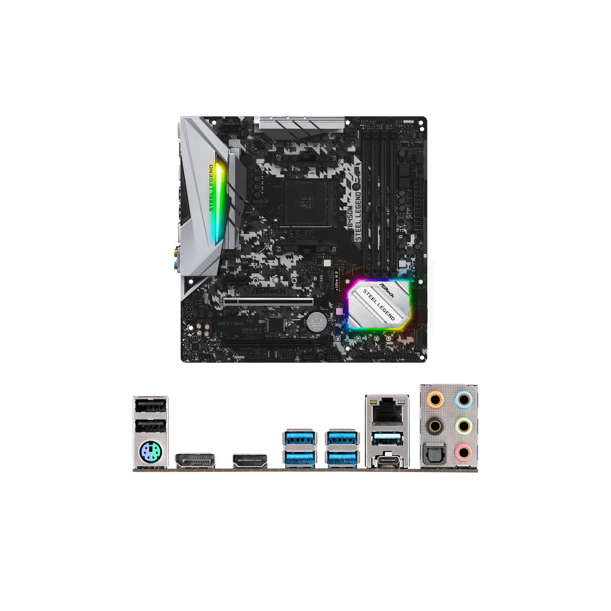 Asrock B450M Steel Legend AM4 mATX Motherboard Asrock B450M Steel Legend AM4 mATX Motherboard